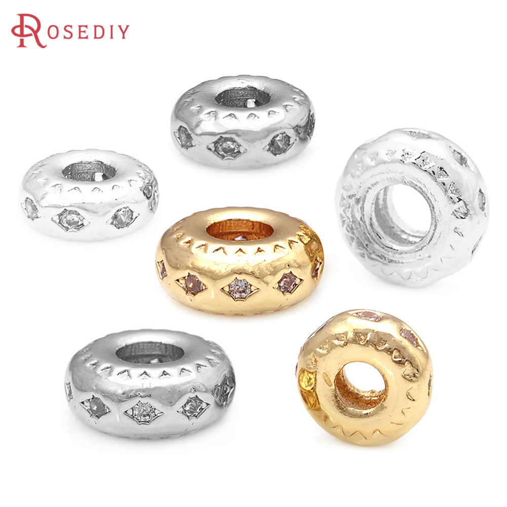 Jewelry Making Store - 5.5MM 7.5MM Brass Zircon Wheel Spacer