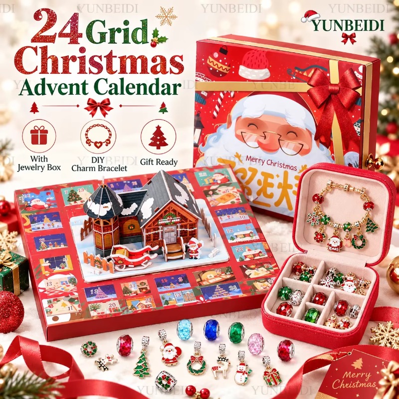 Jewelry Making Advent Calendar - 24 Grid Christmas Advent Calendar DIY