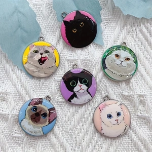 10pcs cartoon animal cat ename - Jewelry Making Diy recension och pris