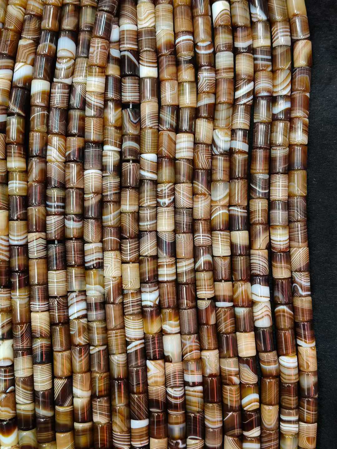 Natural Stone Sptriped Coffee  - Jewelry Making Store recension och pris