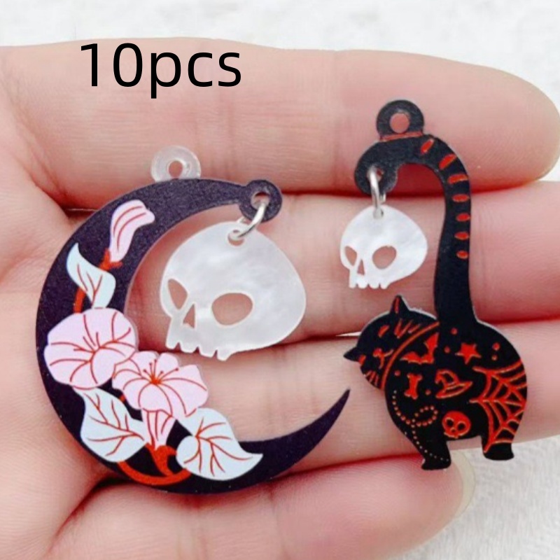 10pcs Halloween Acrylic Ghost  - Jewelry Making Diy recension och pris
