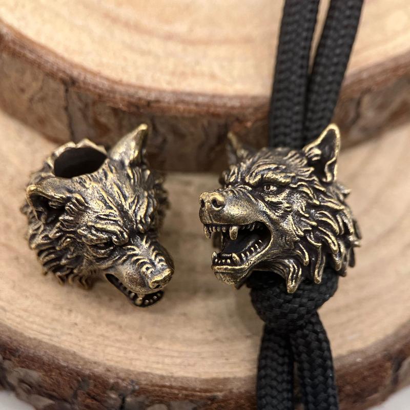 Vintage Brass Wolf Head Knight - Jewelry Making Using Beads recension och pris