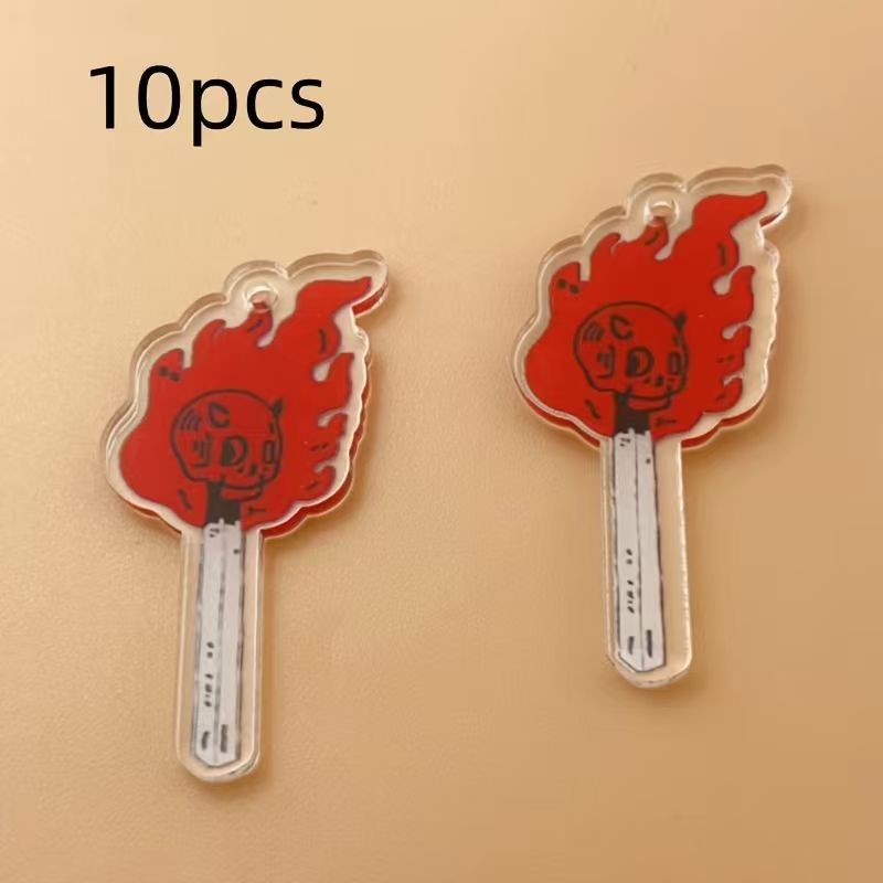 10pcs acrylic skull pendant, D - Jewelry Making Diy recension och pris