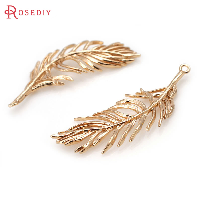 18K Gold Color Brass Feather S - Jewelry Making Store recension och pris