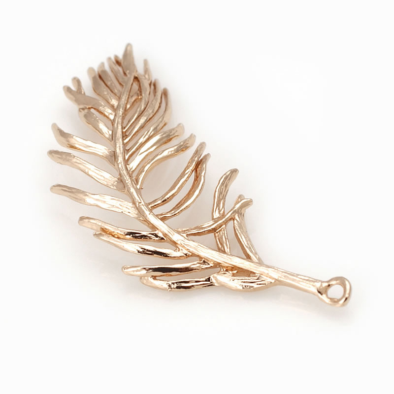 18K Gold Color Brass Feather S - Jewelry Making Store recension och pris