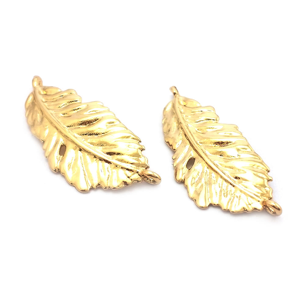 18K Gold Color Brass Feather S - Jewelry Making Store recension och pris