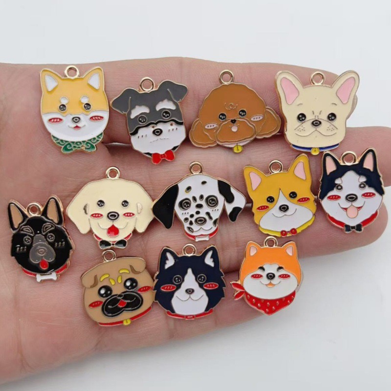 12pcs cartoon pet spotted dog  - Jewelry Making Diy recension och pris