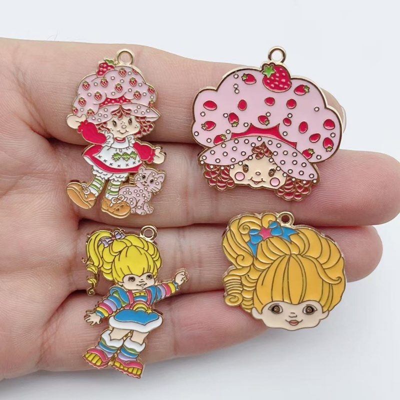 10pcs Cute Little Girl Enamel  - Jewelry Making Diy recension och pris
