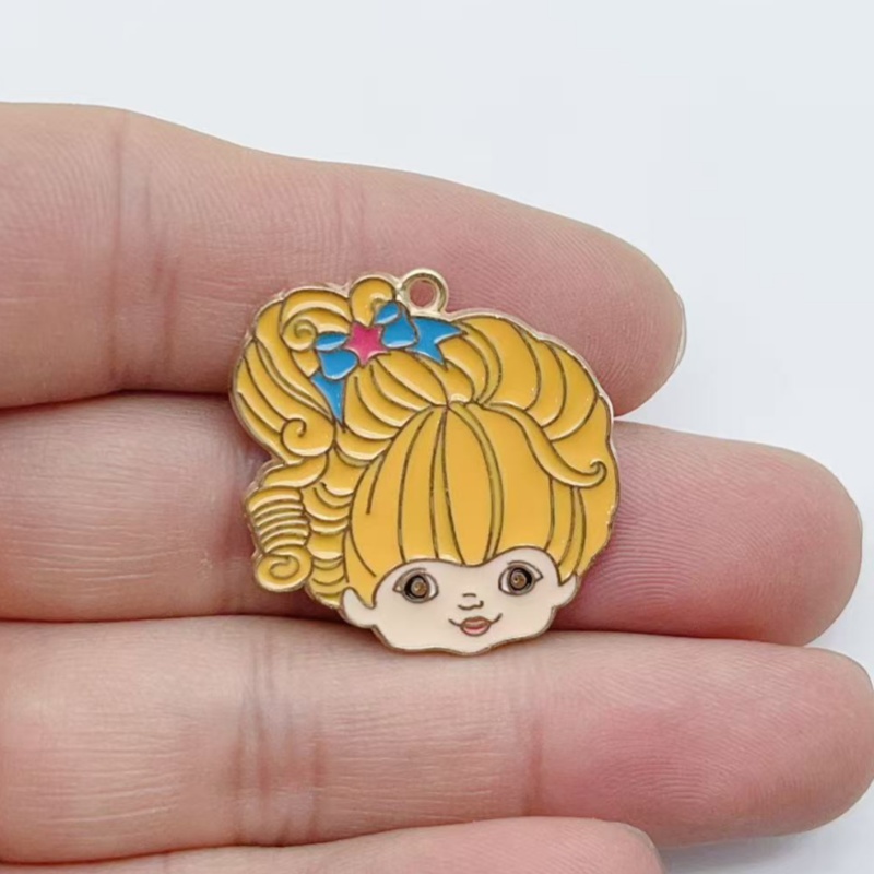 10pcs Cute Little Girl Enamel  - Jewelry Making Diy recension och pris