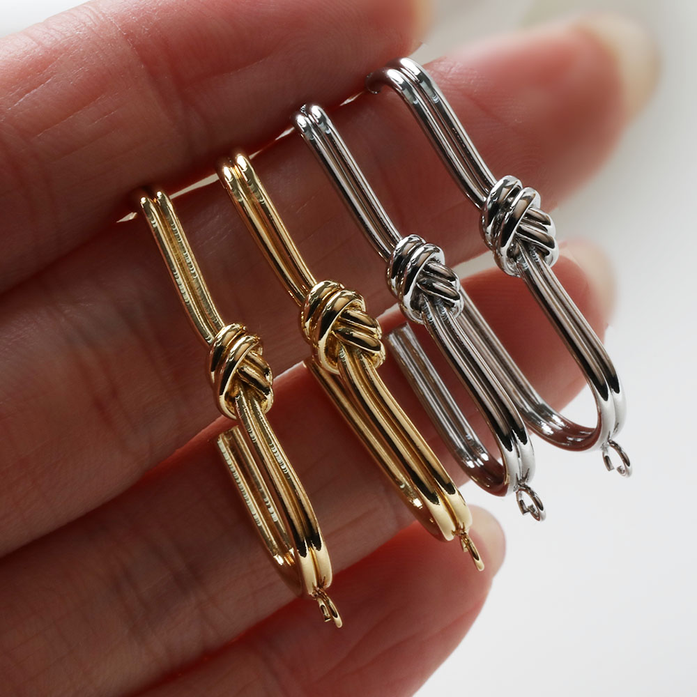 2PCS Dainty U-shaped Knotted E - Jewelry Making Knots recension och pris